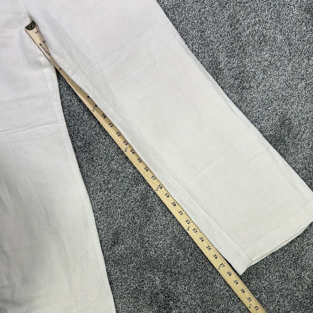 NEW Paige Monette Pant Antique Paper Straight Leg Linen Pleated Trouser Womens 4 - Picture 8 of 10